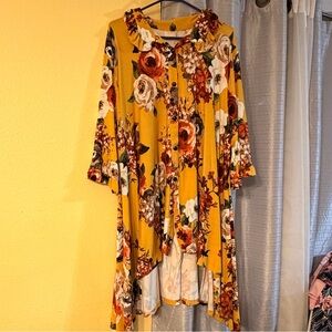 -Sold- Floral Yellow Women's Top